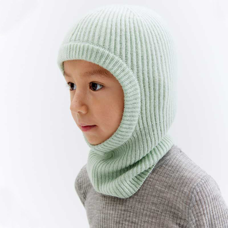 Balaclava i ull till barn, Aqua Grey, hi-res